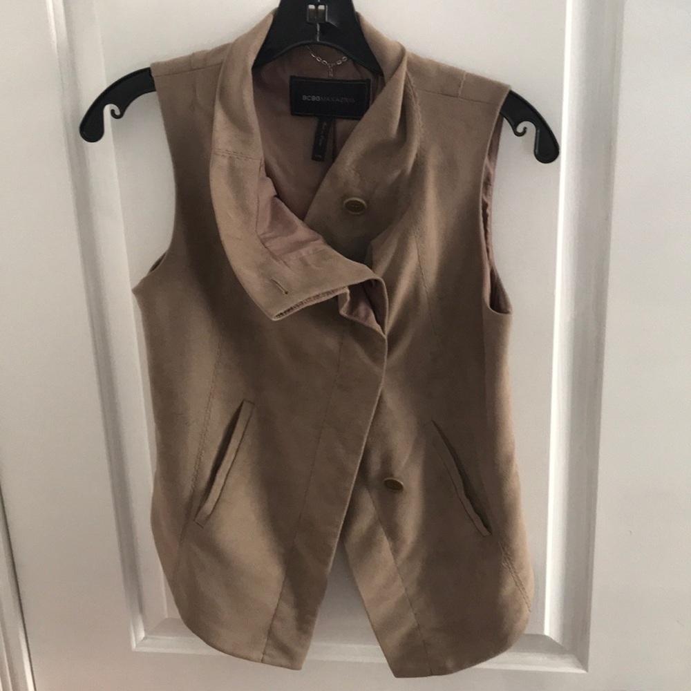 Asymmetrical faux Suede vest